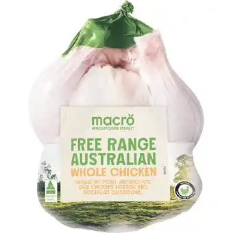 Woolworths Macro Free Range Australian Fresh Whole Plain RSPCA Approved Chicken offer