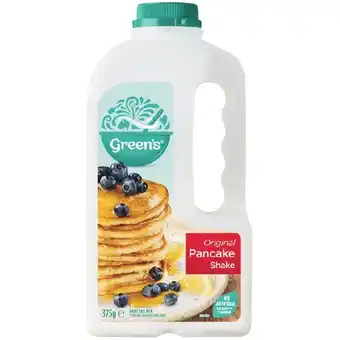 Woolworths Green’s Pancake Shake 300-375g offer