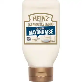 Woolworths Heinz Seriously Good Mayo or Aioli 295ml offer
