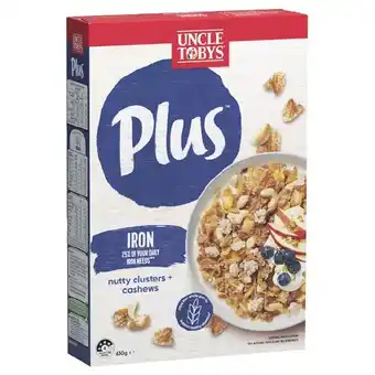 Woolworths Uncle Tobys Plus Cereal 565-705g offer