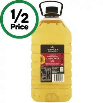 Woolworths Farmers Harvest Sunflower, Canola or Vegetable Oil 4 Litre offer