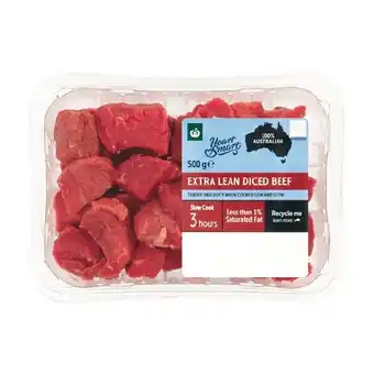 Woolworths Australian Diced Beef Heart Smart 500g offer