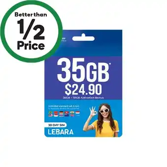 Woolworths Lebara $24.90 Starter Pack offer