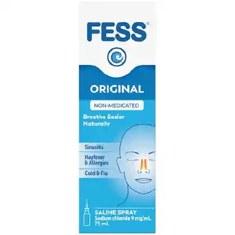 Woolworths Fess Saline Nasal Spray 75ml offer