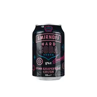 Woolworths Smirnoff Hard Soda Pink Grapefruit Crush Cans 4x330ml offer