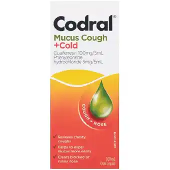 Woolworths Codral Mucus Cough + Cold 200ml offer