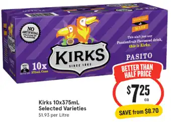IGA Kirks 10x375mL offer