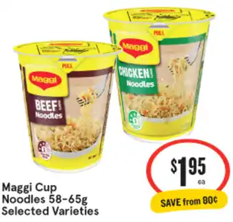 IGA Maggi Cup Noodles 58-65g offer
