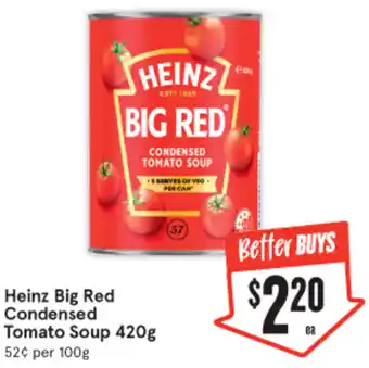 IGA Heinz Big Red Condensed Tomato Soup 420g offer