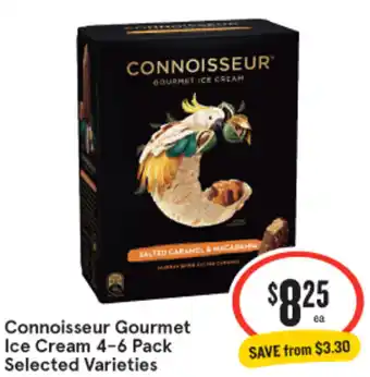 IGA Connoisseur Gourmet Ice Cream 4-6 Pack offer