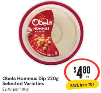 IGA Obela Hommus Dip 220g offer