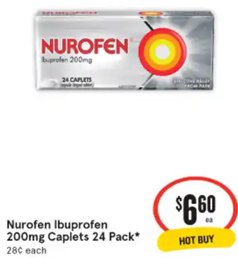 IGA Nurofen Ibuprofen 200mg Caplets 24 Pack offer