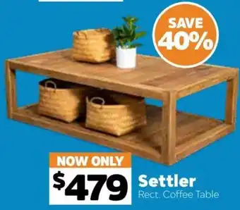 ComfortStyle Furniture & Bedding Settler Rect. Coffee Table offer