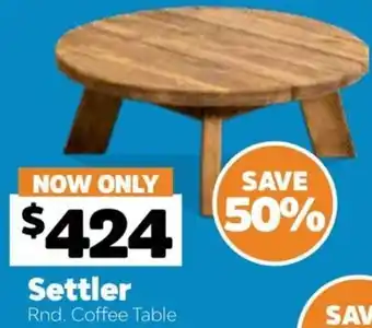 ComfortStyle Furniture & Bedding Settler Rnd. Coffee Table offer