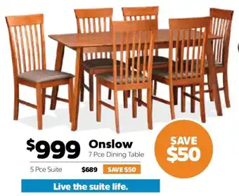 ComfortStyle Furniture & Bedding Onslow 7 Pce Dining Table offer