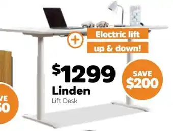 ComfortStyle Furniture & Bedding Linden Lift Desk offer