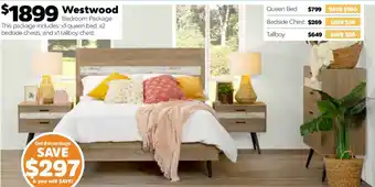 ComfortStyle Furniture & Bedding Westwood Bedroom Package offer