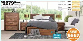 ComfortStyle Furniture & Bedding Barca Bedroom Package offer