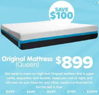 ComfortStyle Furniture & Bedding Original Mattress, Queen offer