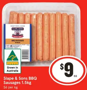 IGA Slape & Sons BBQ Sausages 1.5kg offer