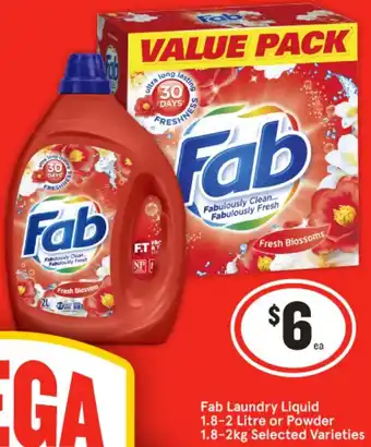 IGA Fab Laundry Liquid 1.8-2 Litre or Powder 1.8-2kg offer