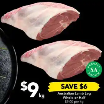 Drakes Australian Lamb Leg Whole or Half per kg offer