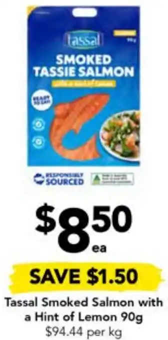 Drakes Tassal Smoked Salmon with a Hint of Lemon 90g offer