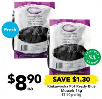 Drakes Kinkawooka Pot Ready Blue Mussels 1kg offer