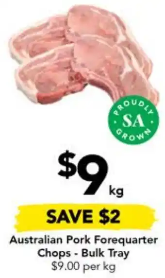 Drakes Australian Pork Forequarter Chops - Bulk Tray per kg offer