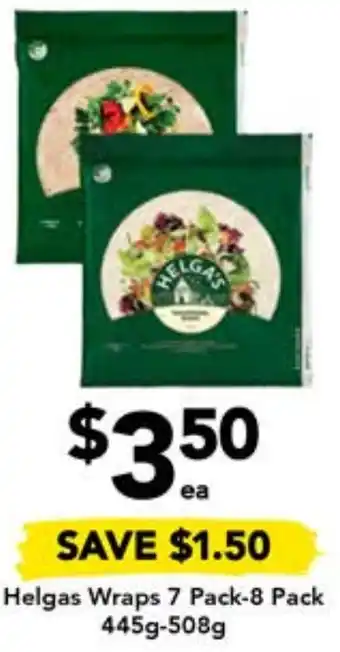 Drakes Helgas Wraps 7 Pack-8 Pack 445g-508g offer