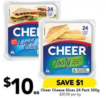 Drakes Cheer Cheese Slices 24 Pack 500g offer