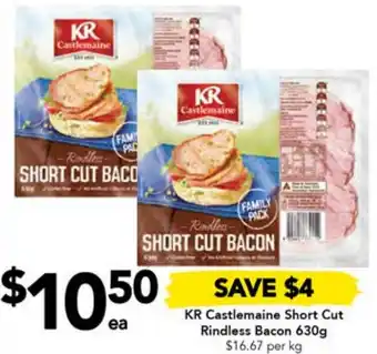 Drakes KR Castlemaine Short Cut Rindless Bacon 630g offer