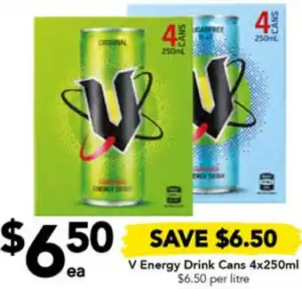 Drakes V Energy Drink Cans 4x250ml offer