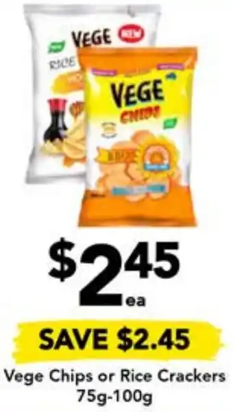 Drakes Vege Chips or Rice Crackers 75g-100g offer