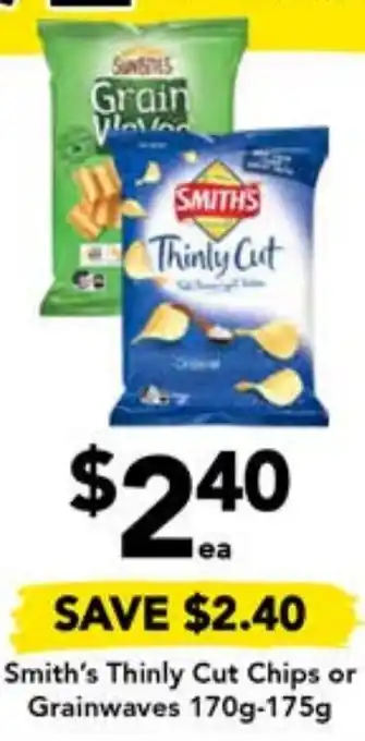 Drakes Smith's Thinly Cut Chips or Grainwaves 170g-175g offer