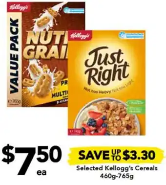 Drakes Selected Kellogg's Cereals 460g-765g offer