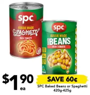 Drakes SPC Baked Beans or Spaghetti 420g-425g offer