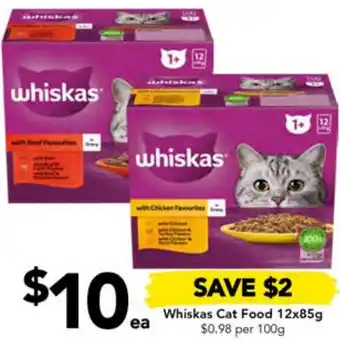 Drakes Whiskas Cat Food 12x85g offer