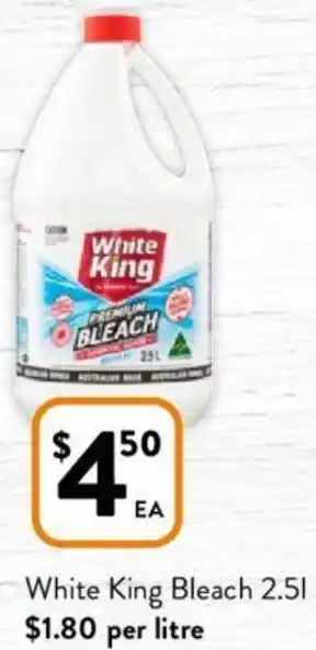 Foodworks White King Bleach 2.5L offer