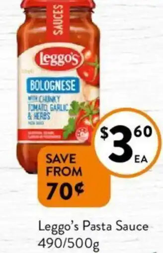 Leggo's Pasta Sauce 490/500g