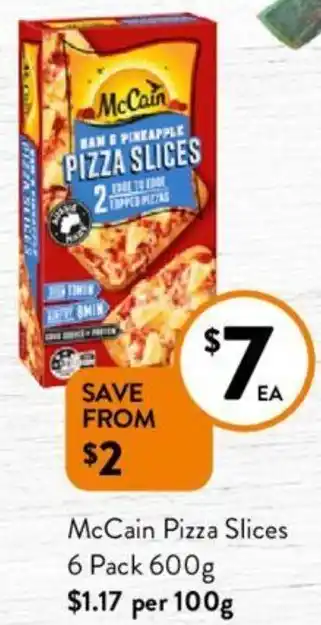 Foodworks McCain Pizza Slices 6 Pack 600g offer