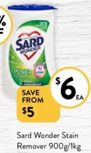 Foodworks Sard Wonder Stain Remover 900g/1kg offer