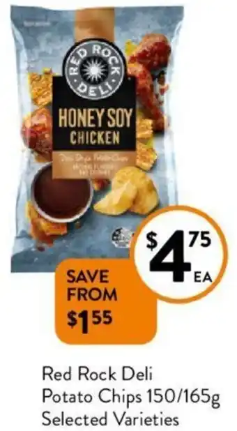 Red Rock Deli Potato Chips 150/165g
