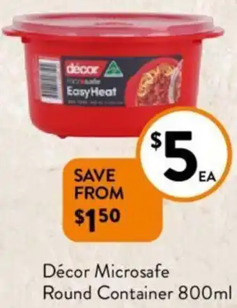 Foodworks Décor Microsafe Round Container 800ml offer