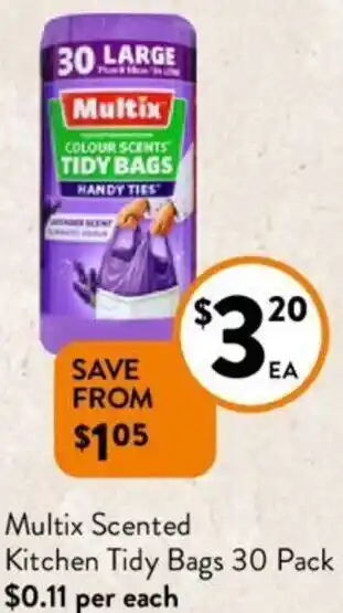 Foodworks Multix Scented Kitchen Tidy Bags 30 Pack offer