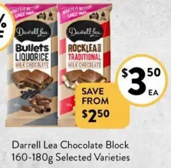 Foodworks Darrell Lea Chocolate Block 160-180g offer