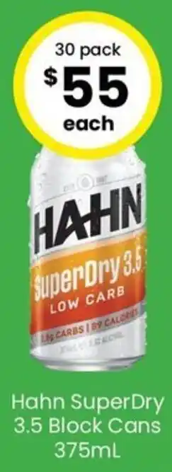 The Bottle O Hahn SuperDry 3.5 Block Cans 375mL offer