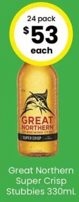 The Bottle O Great Northern Super Crisp Stubbies 330mL offer