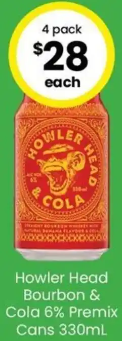 The Bottle O Howler Head Bourbon & Cola 6% Premix Cans 330mL offer