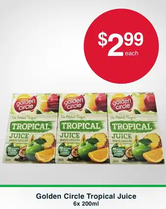 Australian Butchers Golden Circle Tropical Juice 6x 200ml offer